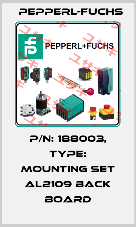 p/n: 188003, Type: Mounting Set AL2109 back board Pepperl-Fuchs