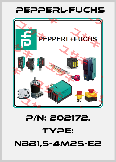 p/n: 202172, Type: NBB1,5-4M25-E2 Pepperl-Fuchs