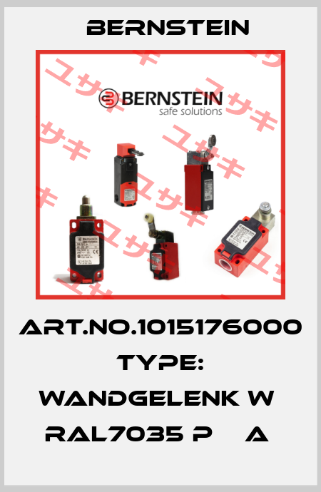 Art.No.1015176000 Type: WANDGELENK W    RAL7035 P    A  Bernstein