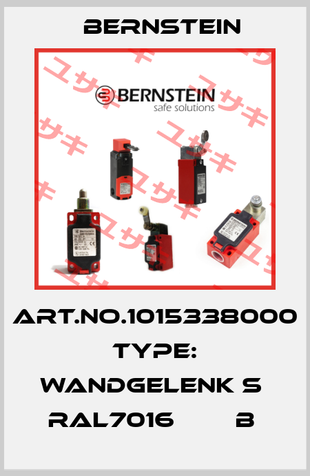Art.No.1015338000 Type: WANDGELENK S  RAL7016        B  Bernstein