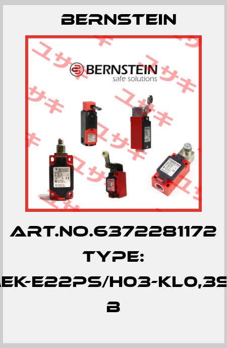 Art.No.6372281172 Type: MEK-E22PS/H03-KL0,3S8        B Bernstein