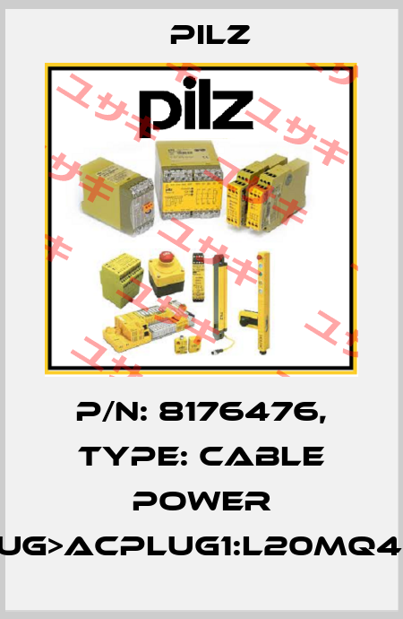 p/n: 8176476, Type: Cable Power PROplug>ACplug1:L20mQ4,0BRSK Pilz