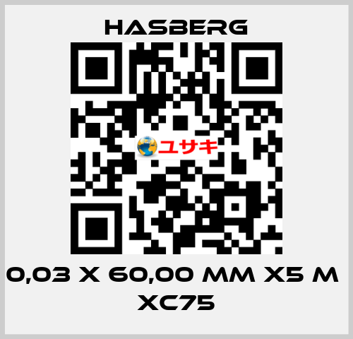 0,03 X 60,00 MM X5 M  XC75  Hasberg