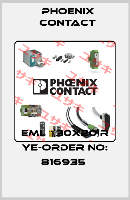 EML  (30X20)R YE-ORDER NO: 816935  Phoenix Contact
