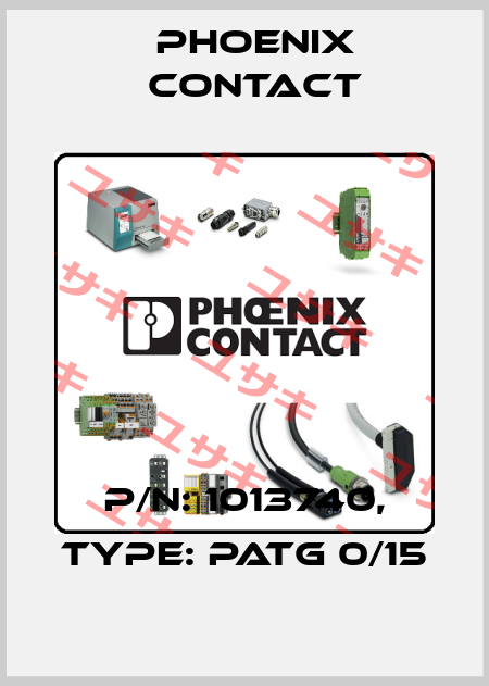P/N: 1013740, Type: PATG 0/15 Phoenix Contact