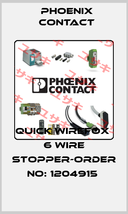 QUICK WIREFOX  6 WIRE STOPPER-ORDER NO: 1204915  Phoenix Contact