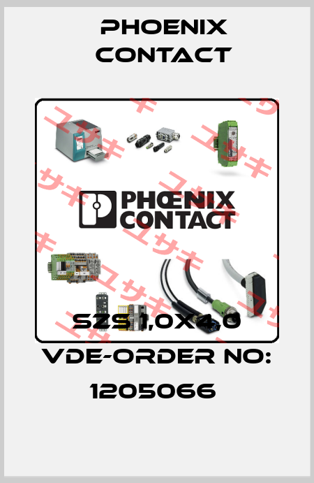 SZS 1,0X4,0 VDE-ORDER NO: 1205066  Phoenix Contact