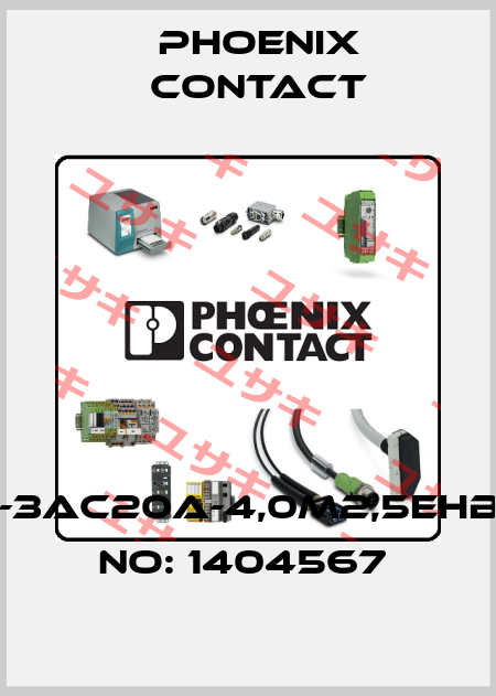 EV-T2M3PC-3AC20A-4,0M2,5EHBK00-ORDER NO: 1404567  Phoenix Contact
