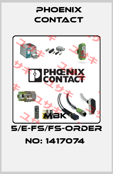 MBK  5/E-FS/FS-ORDER NO: 1417074  Phoenix Contact