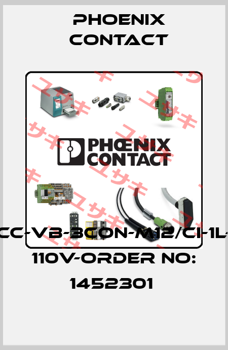 SACC-VB-3CON-M12/CI-1L-SV 110V-ORDER NO: 1452301  Phoenix Contact