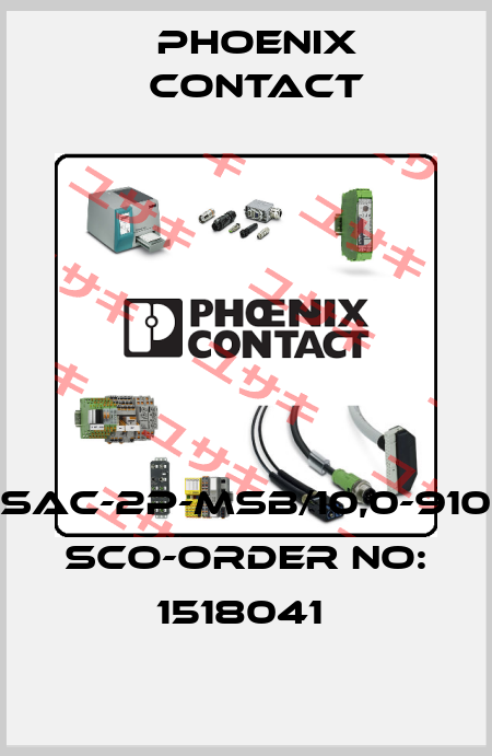 SAC-2P-MSB/10,0-910 SCO-ORDER NO: 1518041  Phoenix Contact