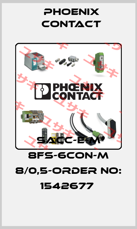SACC-E-M 8FS-6CON-M 8/0,5-ORDER NO: 1542677  Phoenix Contact