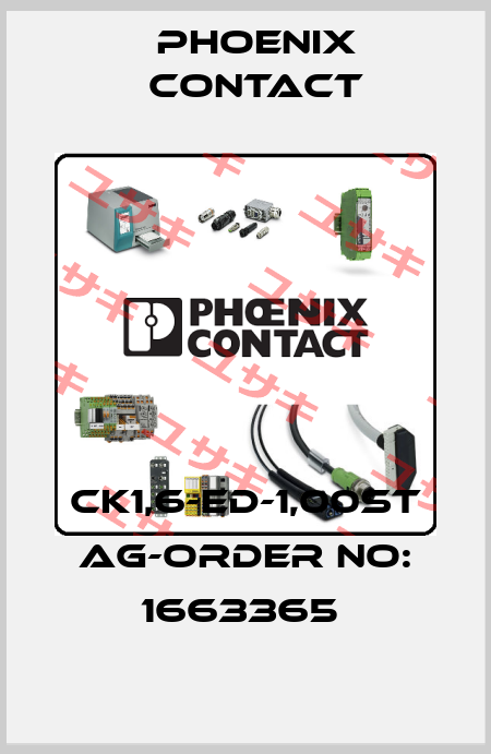 CK1,6-ED-1,00ST AG-ORDER NO: 1663365  Phoenix Contact