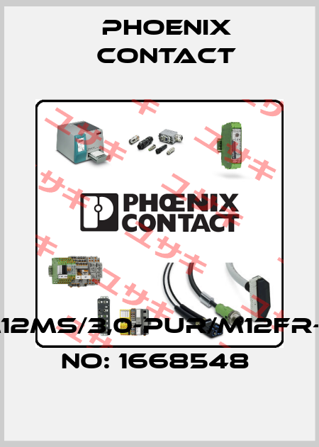SAC-4P-M12MS/3,0-PUR/M12FR-3L-ORDER NO: 1668548  Phoenix Contact