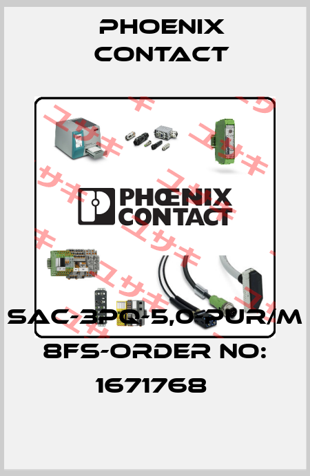 SAC-3PQ-5,0-PUR/M 8FS-ORDER NO: 1671768  Phoenix Contact