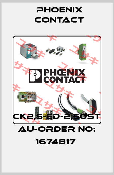 CK2,5-ED-2,50ST AU-ORDER NO: 1674817  Phoenix Contact