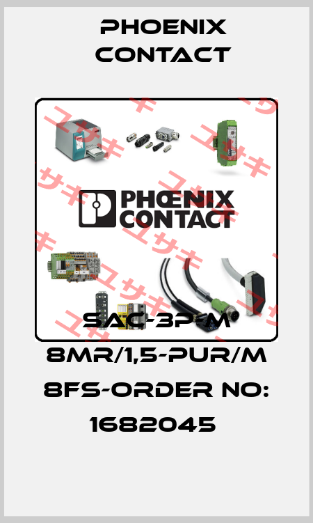 SAC-3P-M 8MR/1,5-PUR/M 8FS-ORDER NO: 1682045  Phoenix Contact
