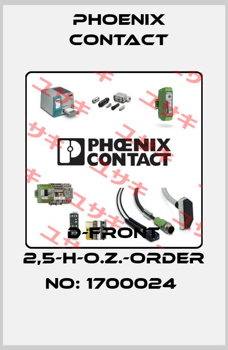 D-FRONT 2,5-H-O.Z.-ORDER NO: 1700024  Phoenix Contact