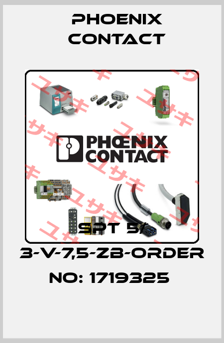 SPT 5/ 3-V-7,5-ZB-ORDER NO: 1719325  Phoenix Contact