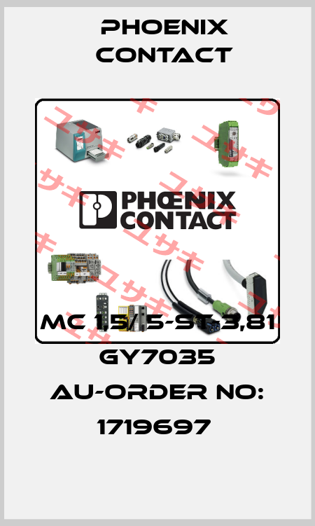 MC 1,5/ 5-ST-3,81 GY7035 AU-ORDER NO: 1719697  Phoenix Contact