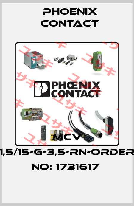 MCV 1,5/15-G-3,5-RN-ORDER NO: 1731617  Phoenix Contact