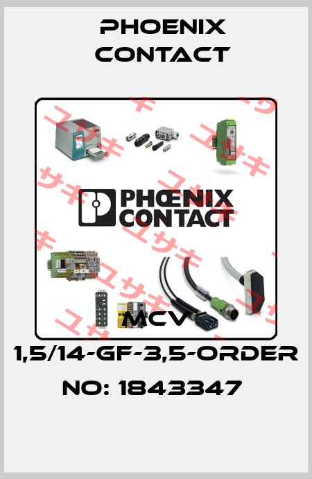 MCV 1,5/14-GF-3,5-ORDER NO: 1843347  Phoenix Contact