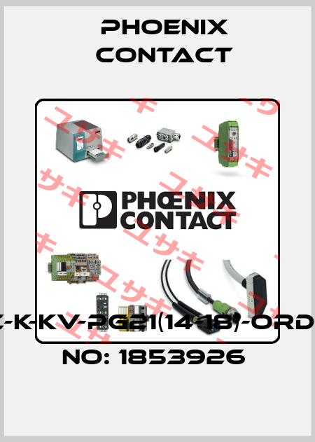 VC-K-KV-PG21(14-18)-ORDER NO: 1853926  Phoenix Contact