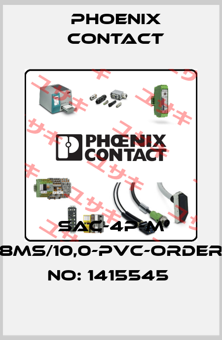 SAC-4P-M 8MS/10,0-PVC-ORDER NO: 1415545  Phoenix Contact