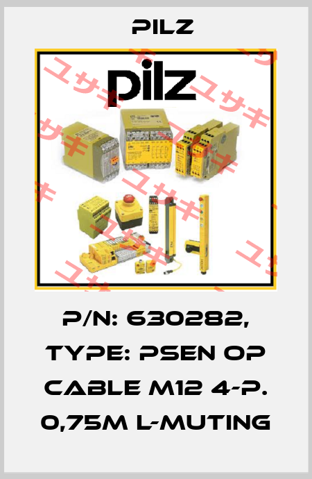 p/n: 630282, Type: PSEN op cable M12 4-p. 0,75m L-Muting Pilz