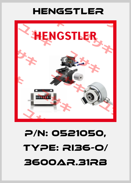 p/n: 0521050, Type: RI36-O/ 3600AR.31RB Hengstler