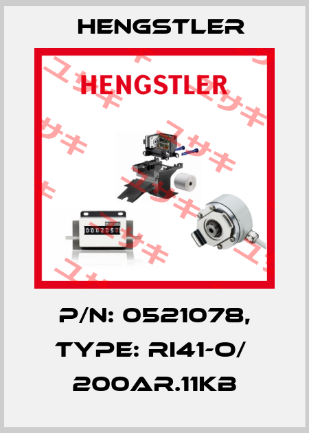 p/n: 0521078, Type: RI41-O/  200AR.11KB Hengstler