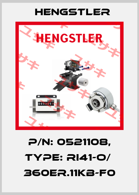 p/n: 0521108, Type: RI41-O/  360ER.11KB-F0 Hengstler