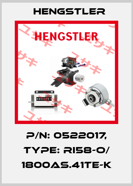p/n: 0522017, Type: RI58-O/ 1800AS.41TE-K Hengstler
