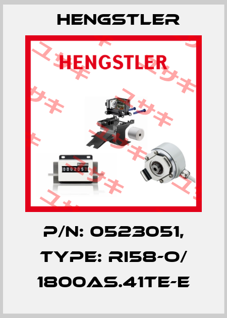 p/n: 0523051, Type: RI58-O/ 1800AS.41TE-E Hengstler