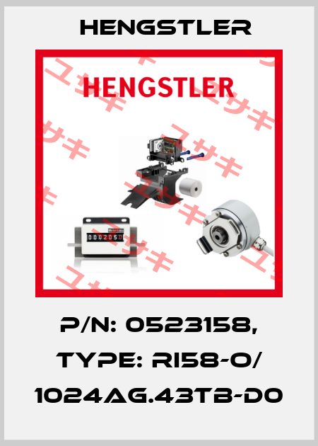 p/n: 0523158, Type: RI58-O/ 1024AG.43TB-D0 Hengstler