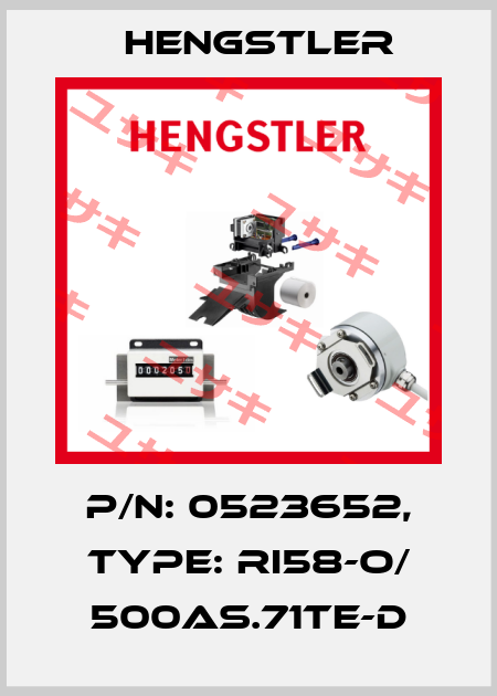 p/n: 0523652, Type: RI58-O/ 500AS.71TE-D Hengstler