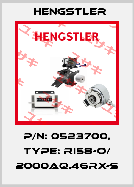 p/n: 0523700, Type: RI58-O/ 2000AQ.46RX-S Hengstler