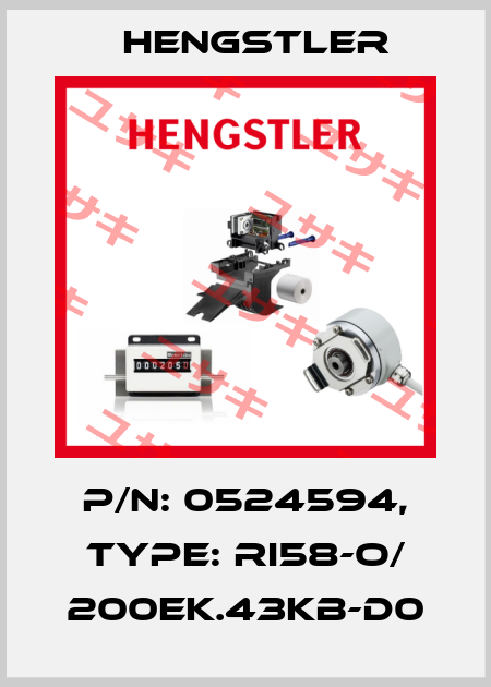 p/n: 0524594, Type: RI58-O/ 200EK.43KB-D0 Hengstler
