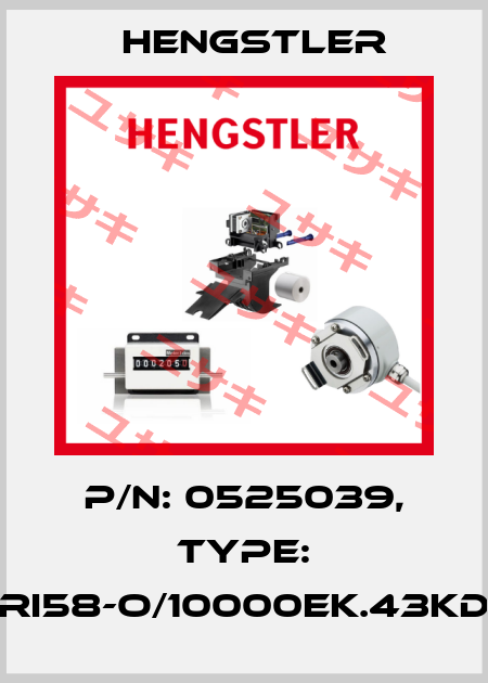 p/n: 0525039, Type: RI58-O/10000EK.43KD Hengstler