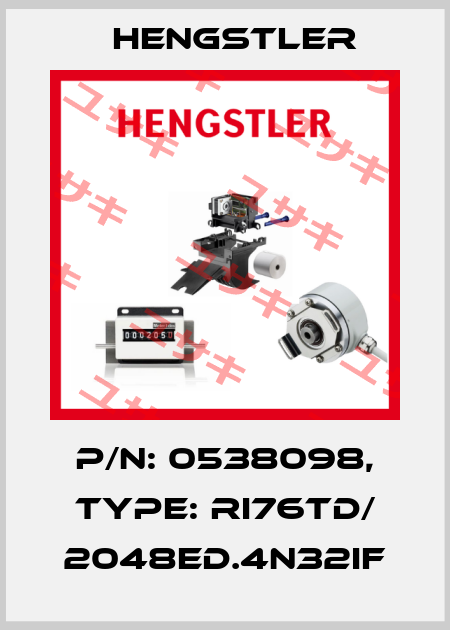 p/n: 0538098, Type: RI76TD/ 2048ED.4N32IF Hengstler