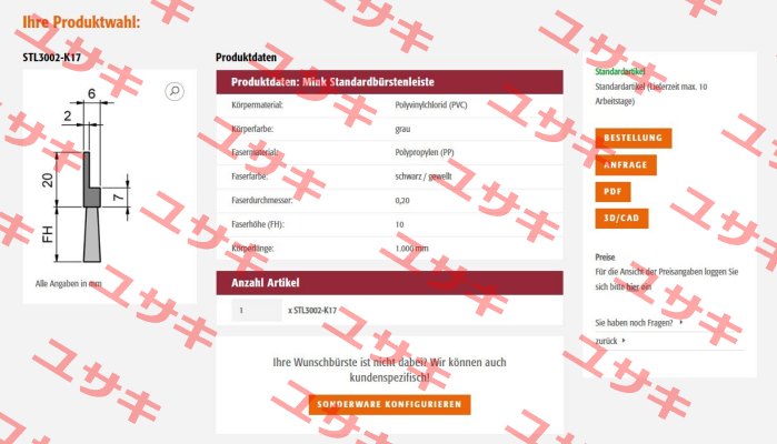 STL3002-K17 Mink Bürsten