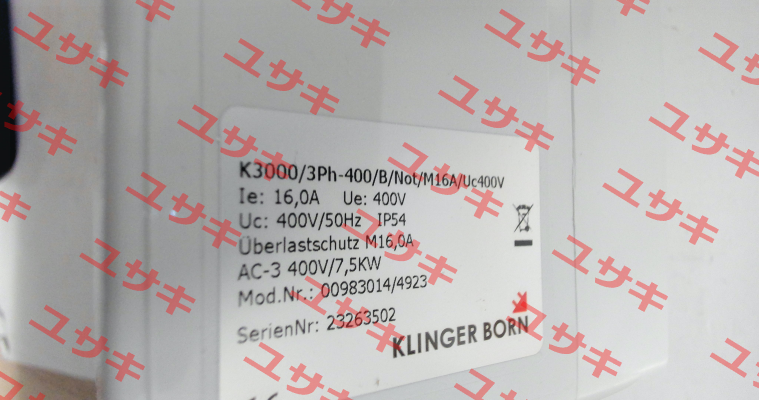 0098.3014 K3000/3Ph-400V/B/Not-Halt/MxA/Uc400V Klinger Born