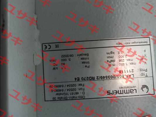 LAF 801/003540/2 RD720 E4 Lammers