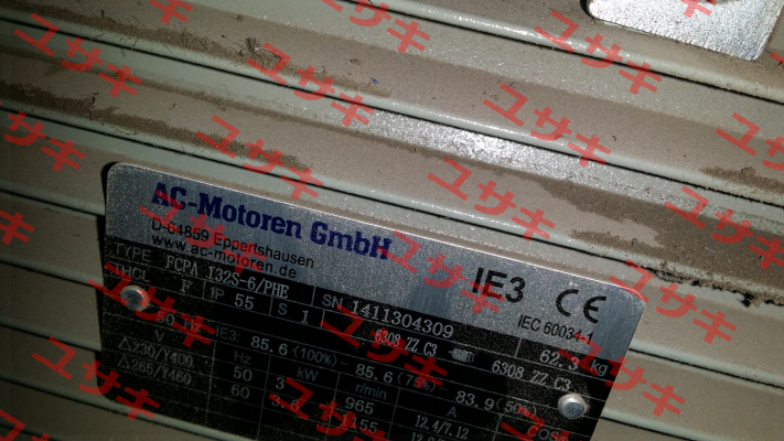 FCPA 132S-6/PHE obsolete, replaced by IE3AC13S6004  AC Motoren
