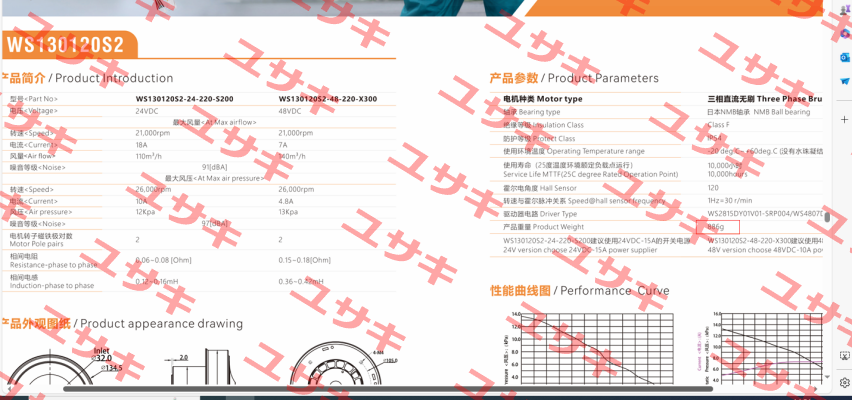 fan for WS130120S2-24-220-S200 WONSMART