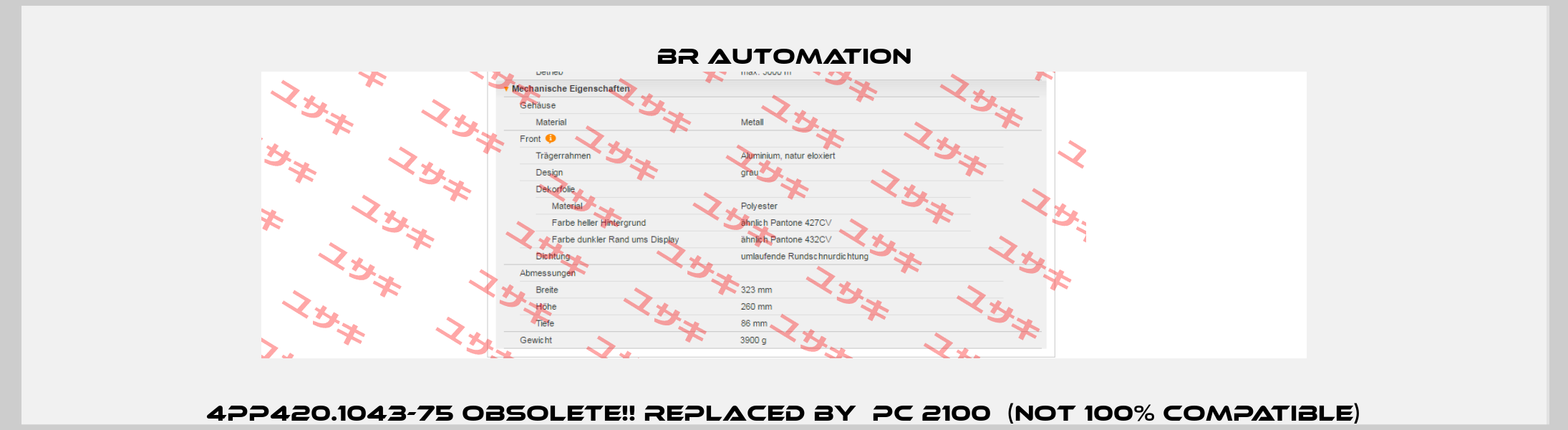 4PP420.1043-75 Obsolete!! Replaced by  PC 2100  (not 100% compatible) Br Automation