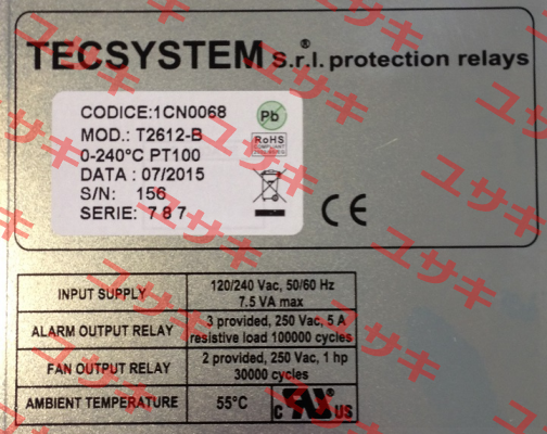P/N: 1CN0068, Type: T2612B Tecsystem