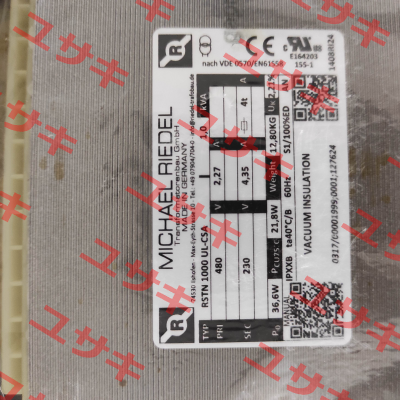 0317/00001999 // RSTN1000UL-CSA 1,0kVA IPXXB Michael Riedel Transformatorenbau