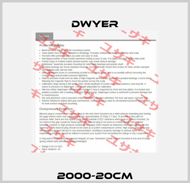2000-20CM Dwyer