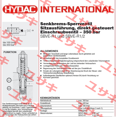SBVE-R1/2-01X-XXXV Hydac